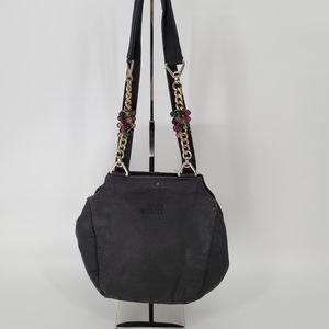 Gianni Versace Vintage Black Nylon Shoulder Bag